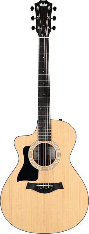 Taylor 112ce Grand Auditorium Acoustic-Electric Guitar, Left-Handed (with Gig Bag), Natural, Full Straight Front