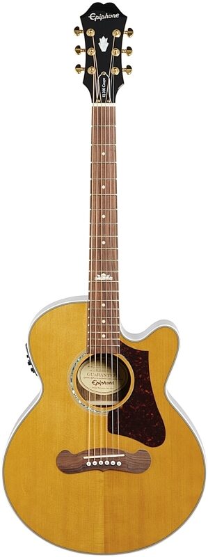 Epiphone J-200 EC Studio Parlor Acoustic-Electric Guitar, Vintage Natural, Blemished, Full Straight Front