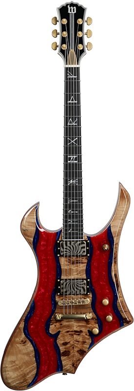 Wylde Audio Goregehn Electric Guitar, Blood River Burl, Full Straight Front
