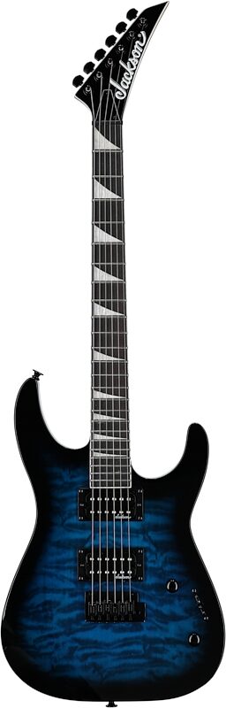Jackson JS Series Dinky JS20 DKQ 2PT Electric Guitar, Transparent Blue, Full Straight Front