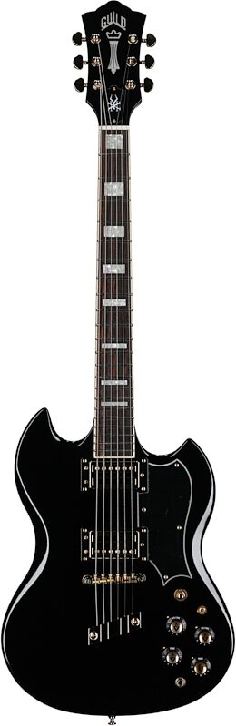 Guild S-100 Polara Kim Thayil Signature Electric Guitar, Black, Full Straight Front