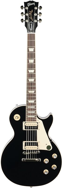 Gibson Les Paul Classic Electric Guitar (with Case), Ebony, 18-Pay-Eligible, Full Straight Front