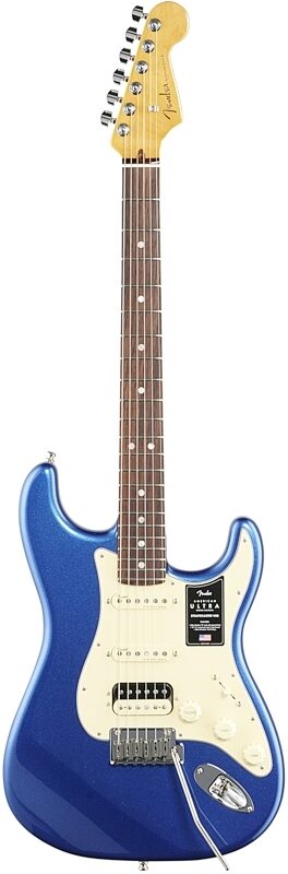 Fender American Ultra Strat HSS Electric Guitar, Rosewood Fingerboard (with Case), Cobra Blue, Full Straight Front