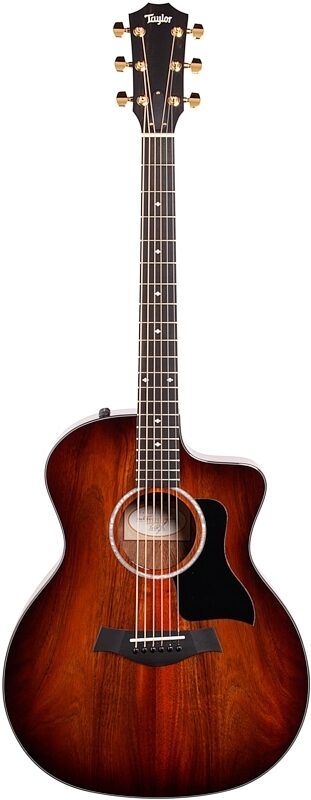 Taylor 224ce-K Koa Deluxe Grand Auditorium Acoustic-Electric Guitar (with Case), Shaded Edge Burst, Full Straight Front