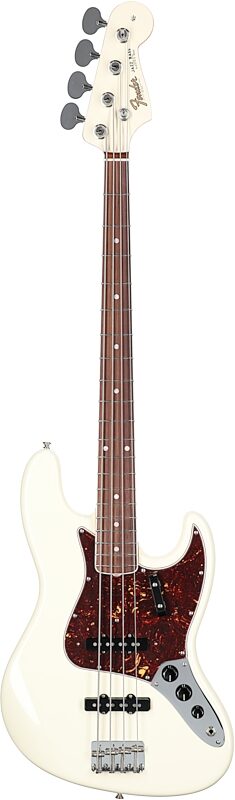 Fender American Vintage II 1966 Jazz Electric Bass, Rosewood Fingerboard (with Case), Olympic White, Full Straight Front