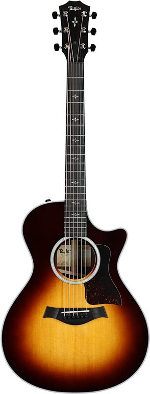 Taylor 412ce-R Grand Concert Acoustic-Electric Guitar, Tobacco Sunburst, with Hard Case, Full Straight Front