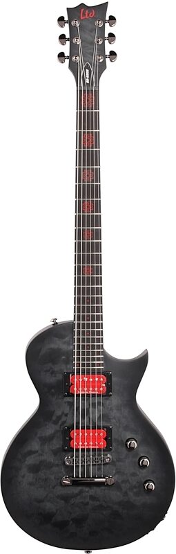 ESP LTD Ben Burnley BB600 Baritone Electric Guitar, Satin Black Sunburst, Full Straight Front