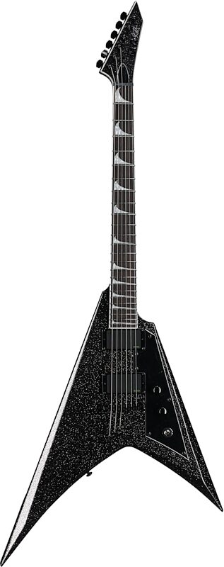 ESP LTD Kirk Hammett KH-V Electric Guitar (with Case), Black Sparkle, Full Straight Front