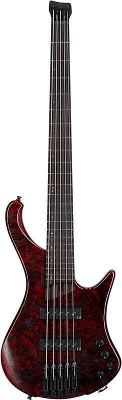 Ibanez EHB1505 Bass Guitar, 5-String (with Gig Bag), Stained Wine Red, Full Straight Front