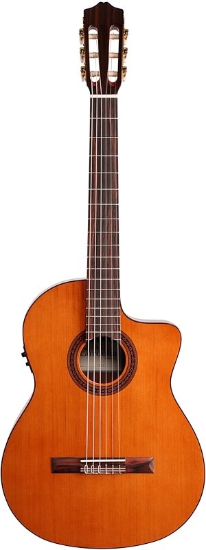 Cordoba C5-CE Classical Acoustic-Electric Guitar, Natural, Solid Cedar Top, Blemished, Full Straight Front