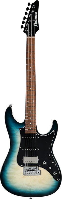 Ibanez AZ24P1QM Premium Electric Guitar (with Gig Bag), Deep Ocean Blonde, Full Straight Front