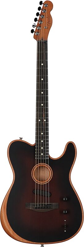 Fender American Acoustasonic Telecaster Acoustic-Electric Guitar (with Gig Bag), Bourbon Burst, Full Straight Front