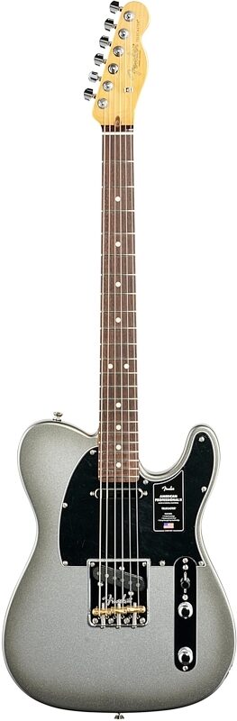 Fender American Pro II Telecaster Electric Guitar, Rosewood Fingerboard (with Case), Mercury, Full Straight Front