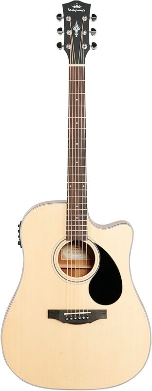 Kepma K3 Series D3-130 Acoustic-Electric Guitar, Natural Matte, with K1 Pickup, Full Straight Front