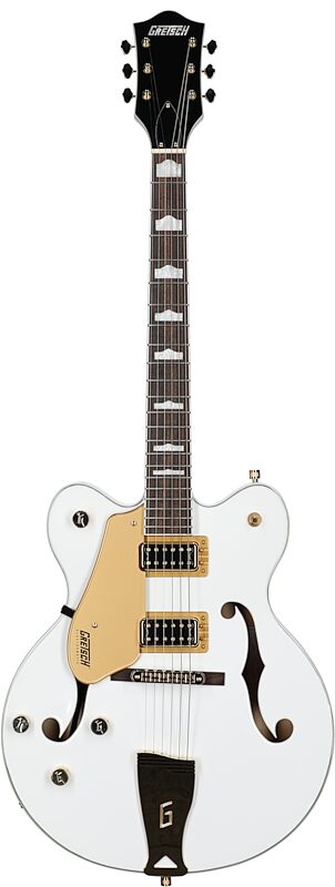 Gretsch G5422GLH Hollowbody Electric Guitar, Left-Handed, Snow Crest White, Full Straight Front