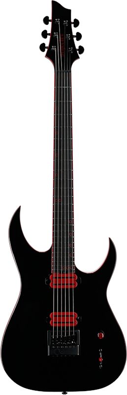 Schecter Sunset 6 EverTune Red Dawn Electric Guitar, Gloss Black, Full Straight Front