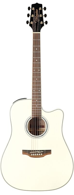 Takamine GD37CE Acoustic-Electric Guitar (with Gig Bag), Pearl White, Full Straight Front