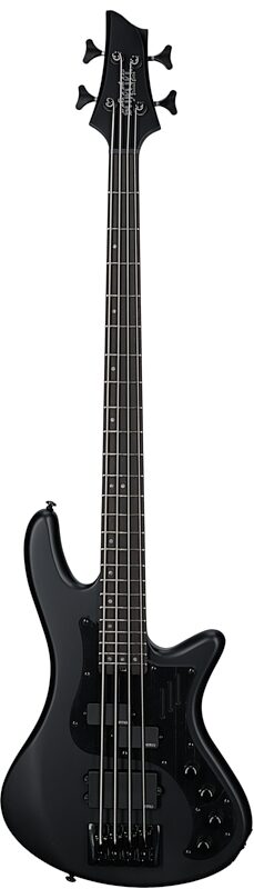 Schecter Stiletto Stealth-4 Pro Electric Bass, Satin Black, Full Straight Front