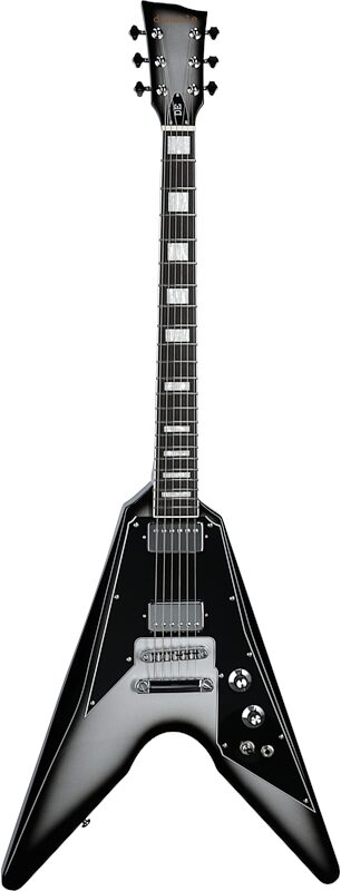Dunable Asteroid DE Hardtail Electric Guitar (with Gig Bag), Silverburst, Full Straight Front