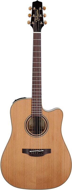 Takamine P3DC Acoustic-Electric Guitar (with Case), Natural Satin, Full Straight Front
