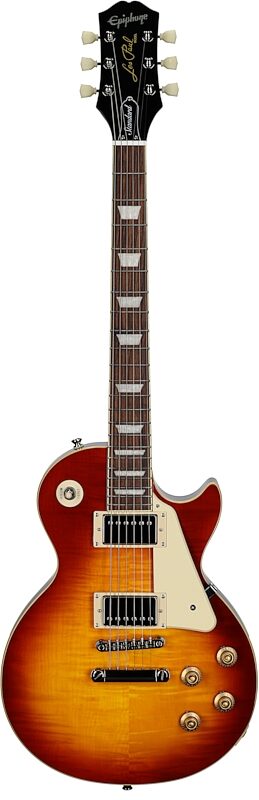 Epiphone Inspired by Gibson Les Paul Standard '50s Electric Guitar (with Gig Bag), Washed Cherry Sunburst, Open Box (Very Good), Full Straight Front
