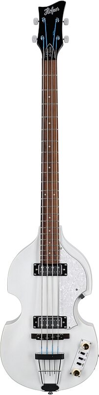 Hofner Ignition Pro Edition Violin Bass Guitar, Pearl White, Full Straight Front