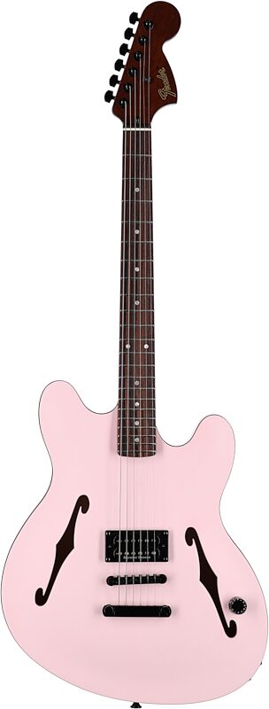 Fender Tom DeLonge Starcaster Electric Guitar, Satin Shell Pink, Full Straight Front