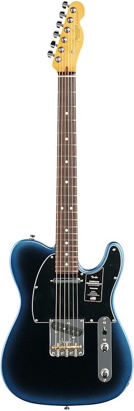 Fender American Pro II Telecaster Electric Guitar, Rosewood Fingerboard (with Case), Dark Night, Full Straight Front
