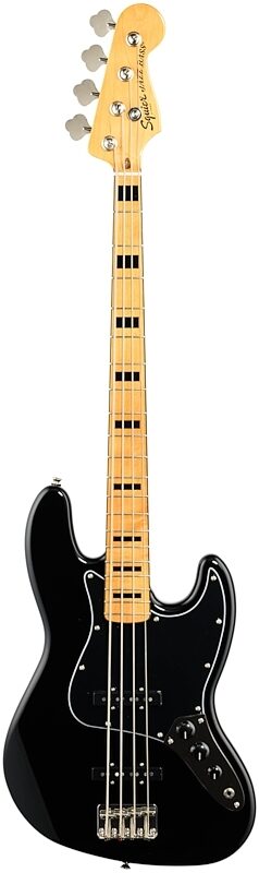 Squier Classic Vibe '70s Jazz Electric Bass, with Maple Fingerboard, Black, Full Straight Front