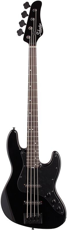 Schecter J4 Electric Bass, Gloss Black, Blemished, Full Straight Front