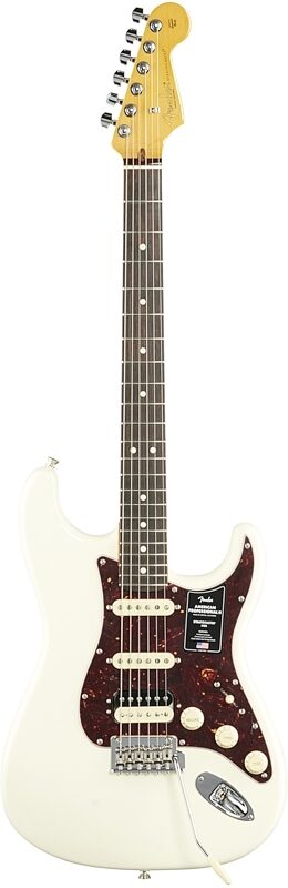 Fender American Pro II HSS Stratocaster Electric Guitar, Rosewood Fingerboard (with Case), Olympic White, Full Straight Front