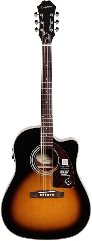 Epiphone J15 Acoustic-Electric Guitar (with Case), Vintage Sunburst, Full Straight Front