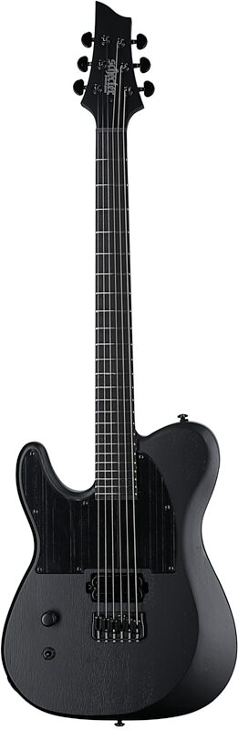 Schecter PT Black Ops Electric Guitar, Left-Handed, Satin Black Open Pore, Full Straight Front