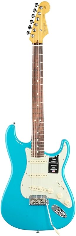 Fender American Professional II Stratocaster Electric Guitar, Rosewood Fingerboard (with Case), Miami Blue, Full Straight Front