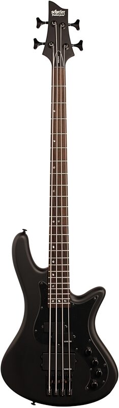 Schecter Stiletto Stealth 4 Electric Bass, Satin Black, Full Straight Front