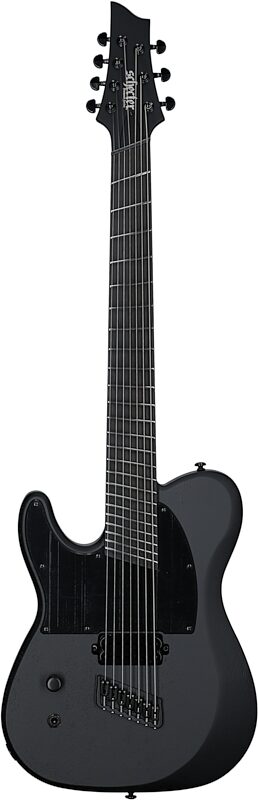 Schecter PT7MS Black Ops Electric Guitar, Left-Handed, Satin Black Open Pore, Full Straight Front