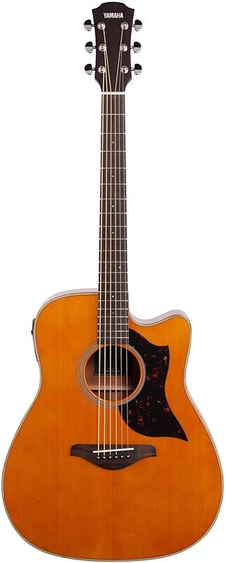 Yamaha A1M Acoustic-Electric Guitar, Vintage Natural, Full Straight Front