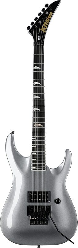 Kramer SM-1H Floyd Rose Electric Guitar, Tronius Silver, Full Straight Front
