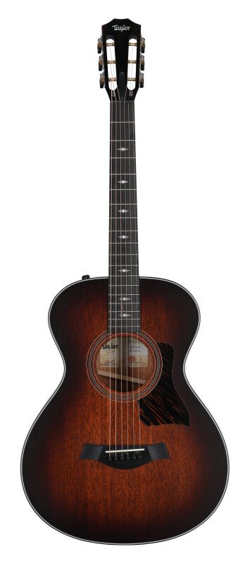 Taylor 322e 12-Fret Grand Concert Acoustic-Electric Guitar (with Case), Shaded Edgeburst, Full Straight Front