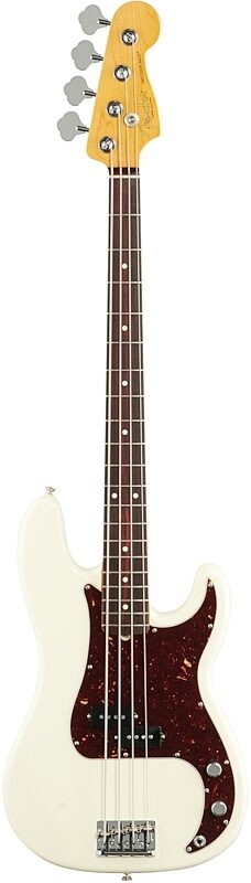 Fender American Pro II Precision Electric Bass, Rosewood Fingerboard (with Case), Olympic White, Full Straight Front