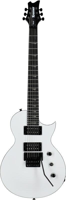Kramer Assault 220FR Electric Guitar, Alpine White with Black Binding, Full Straight Front