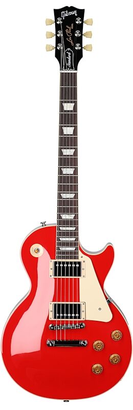 Gibson Les Paul Standard 50s Custom Color Electric Guitar, Plain Top (with Case), Cardinal Red, Full Straight Front