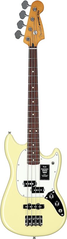 Fender Player II Mustang PJ Electric Bass, with Rosewood Fingerboard, Hialeah Yellow, Full Straight Front