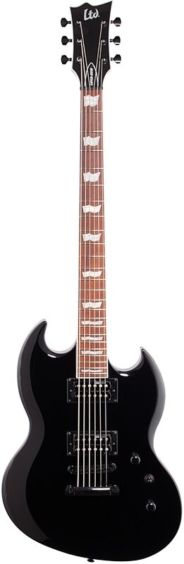 ESP LTD Viper 201B Electric Baritone Guitar, Black, Full Straight Front