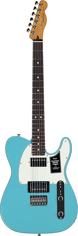 Fender Player II Telecaster HH Electric Guitar, with Rosewood Fingerboard, Aquatone Blue, Full Straight Front