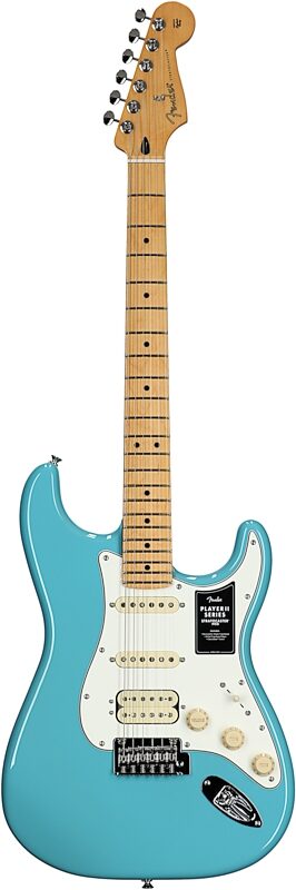 Fender Player II Stratocaster HSS Electric Guitar, with Maple Fingerboard, Aquatone Blue, Full Straight Front