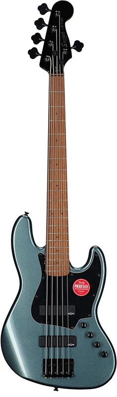 Squier Contemporary Active HH 5-String Jazz Bass Guitar, with Maple Fingerboard, Gunmetal, Full Straight Front
