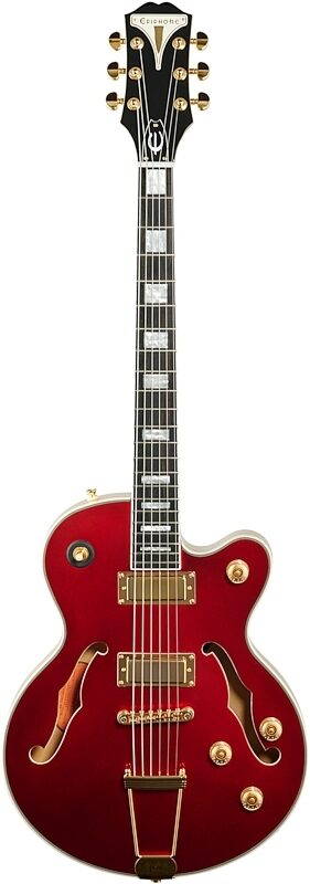 Epiphone Uptown Kat ES Electric Guitar, Ruby Red Metallic, Full Straight Front