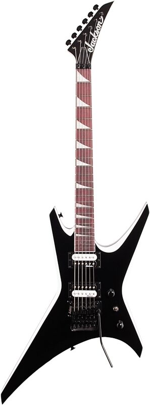 Jackson JS Series Warrior JS32 Electric Guitar, Amaranth Fingerboard, Black with White Bevels, Full Straight Front