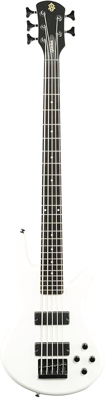 Spector Performer Electric Bass, 5-String, Solid White, Full Straight Front
